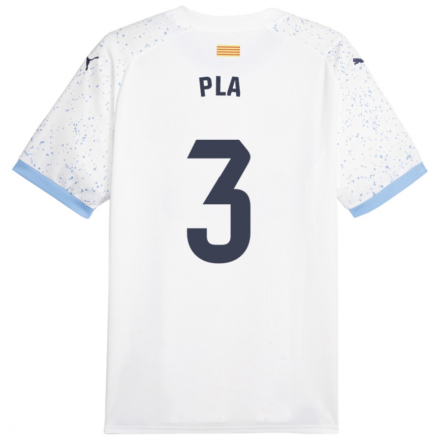 Kids Football Marta Pla #3 White Away Jersey 2023/24 T-Shirt Canada