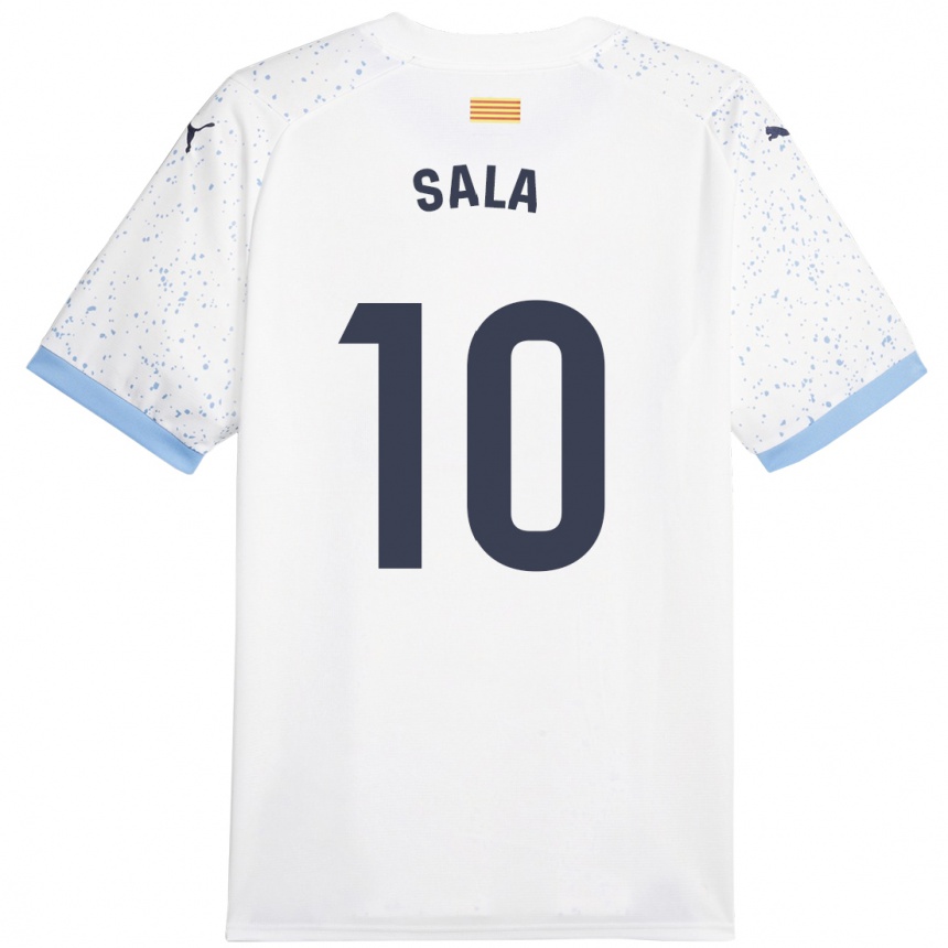 Kids Football Georgina Sala #10 White Away Jersey 2023/24 T-Shirt Canada