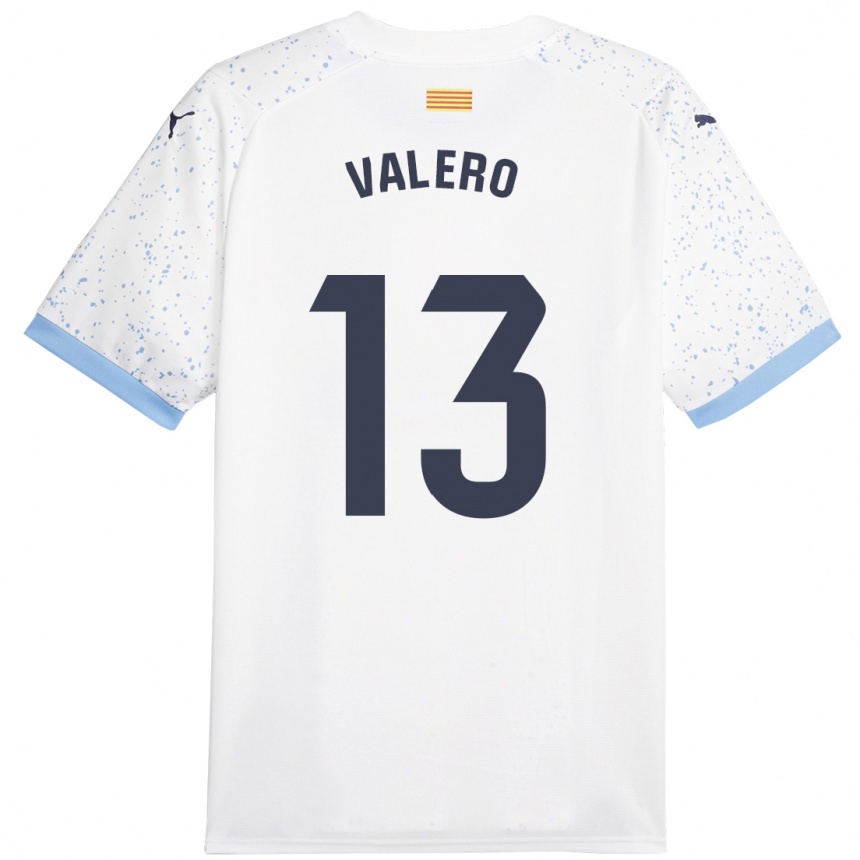 Kids Football Eliana Valero #13 White Away Jersey 2023/24 T-Shirt Canada