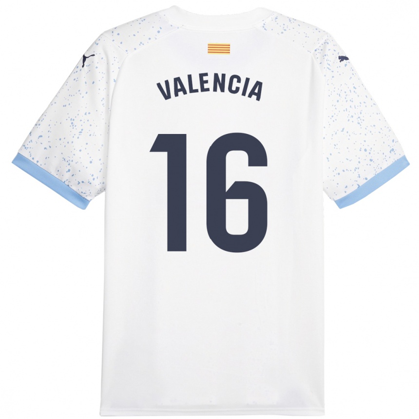 Kids Football Carla Valencia #16 White Away Jersey 2023/24 T-Shirt Canada