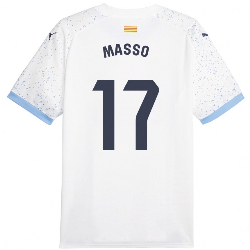 Kids Football Ainoa Massó #17 White Away Jersey 2023/24 T-Shirt Canada