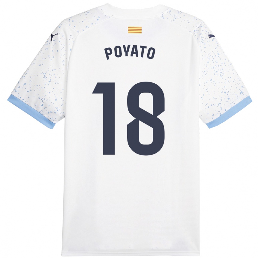 Enfant Football Maillot Marina Poyato #18 Blanc Tenues Extérieur 2023/24 Canada