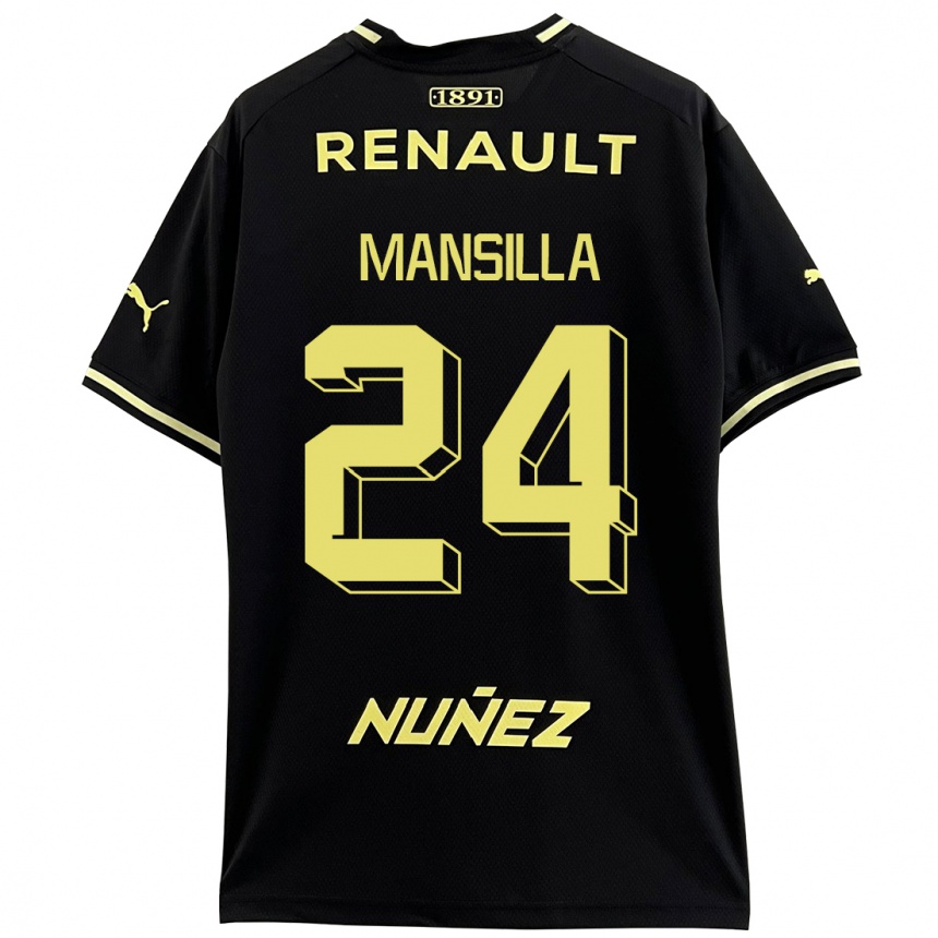 Kids Football Brian Mansilla #24 Black Away Jersey 2023/24 T-Shirt Canada