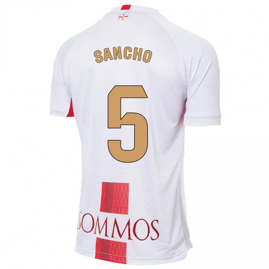 Kids Football Esther Sancho #5 White Away Jersey 2023/24 T-Shirt Canada