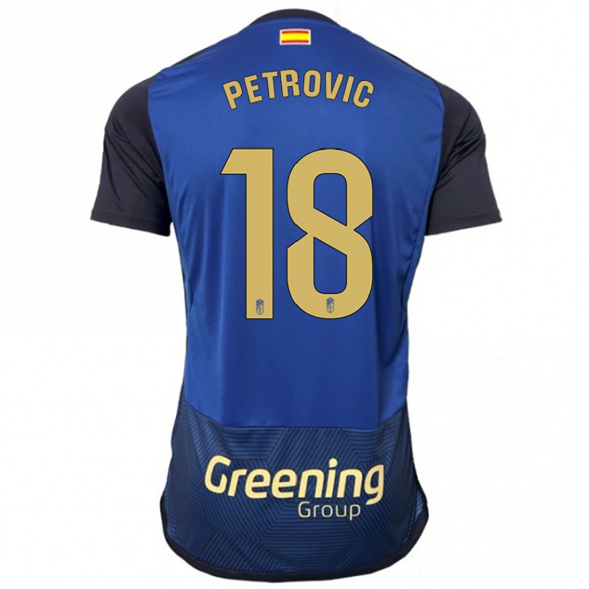 Enfant Football Maillot Njegos Petrovic #18 Marin Tenues Extérieur 2023/24 Canada