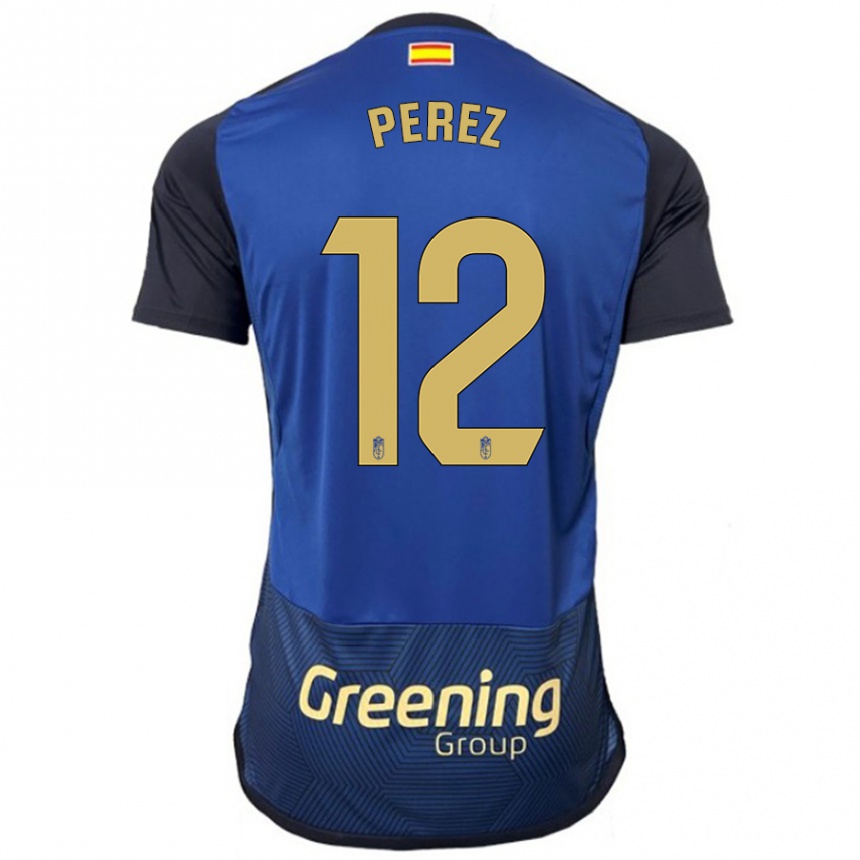 Kids Football Alba Pérez #12 Navy Away Jersey 2023/24 T-Shirt Canada