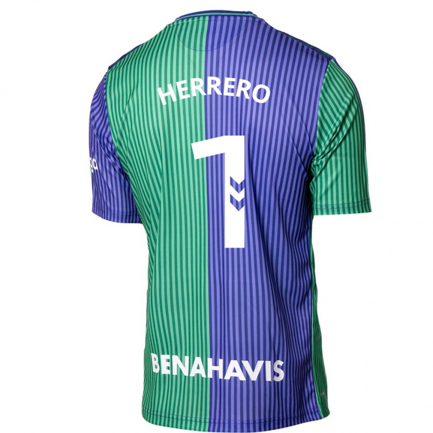 Kids Football Alfonso Herrero #1 Green Blue Away Jersey 2023/24 T-Shirt Canada