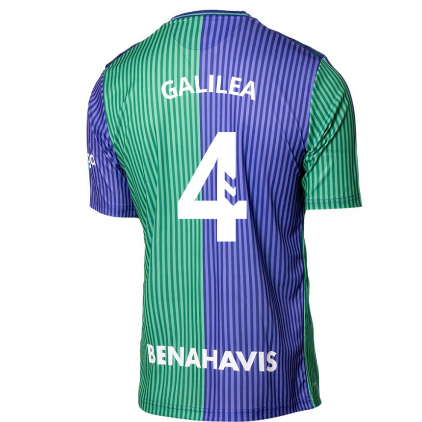 Kids Football Einar Galilea #4 Green Blue Away Jersey 2023/24 T-Shirt Canada