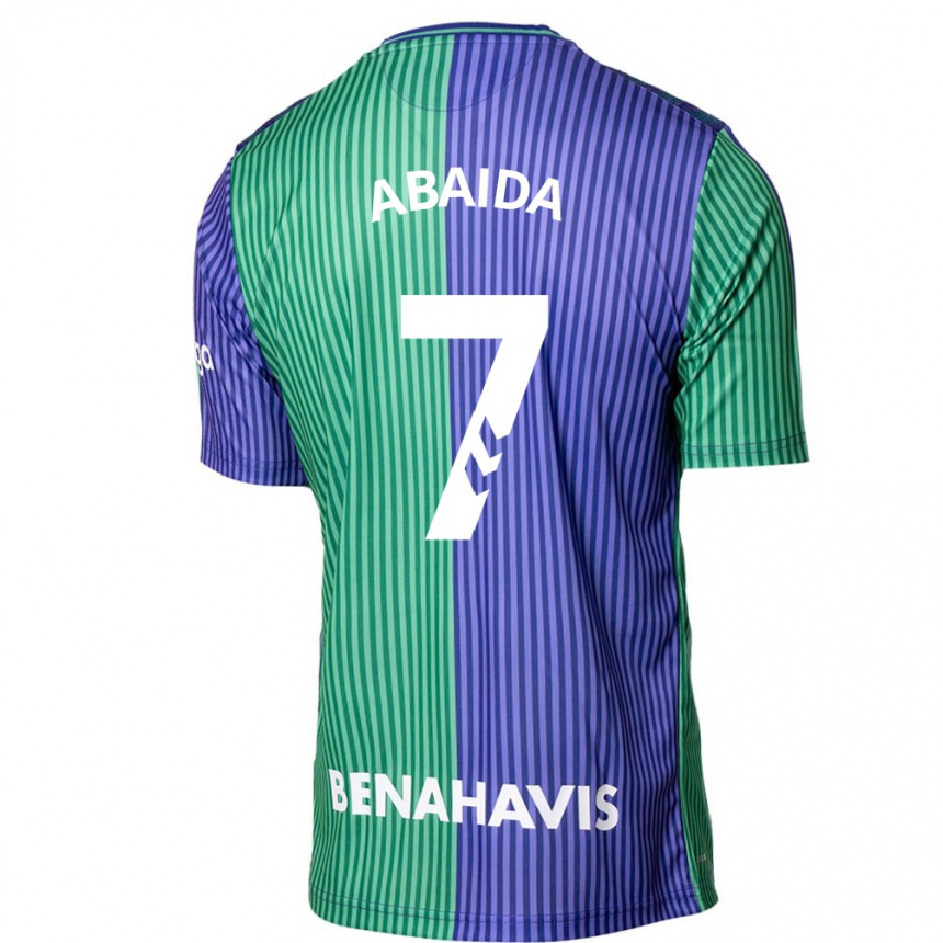 Kids Football Haitam Abaida #7 Green Blue Away Jersey 2023/24 T-Shirt Canada