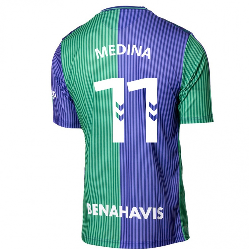 Enfant Football Maillot Kevin Medina #11 Vert Bleu Tenues Extérieur 2023/24 Canada