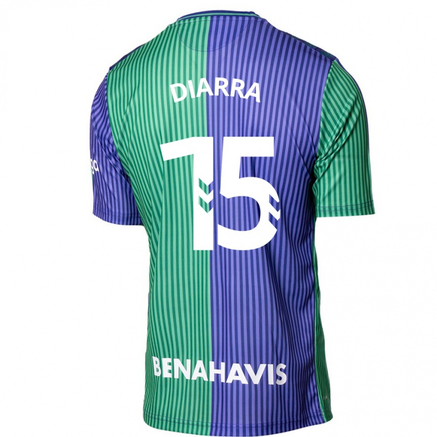 Enfant Football Maillot Moussa Diarra #15 Vert Bleu Tenues Extérieur 2023/24 Canada