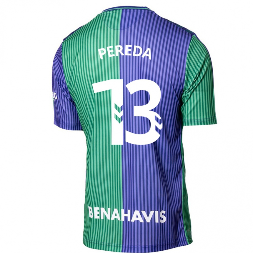 Kids Football Adrián Pereda #13 Green Blue Away Jersey 2023/24 T-Shirt Canada