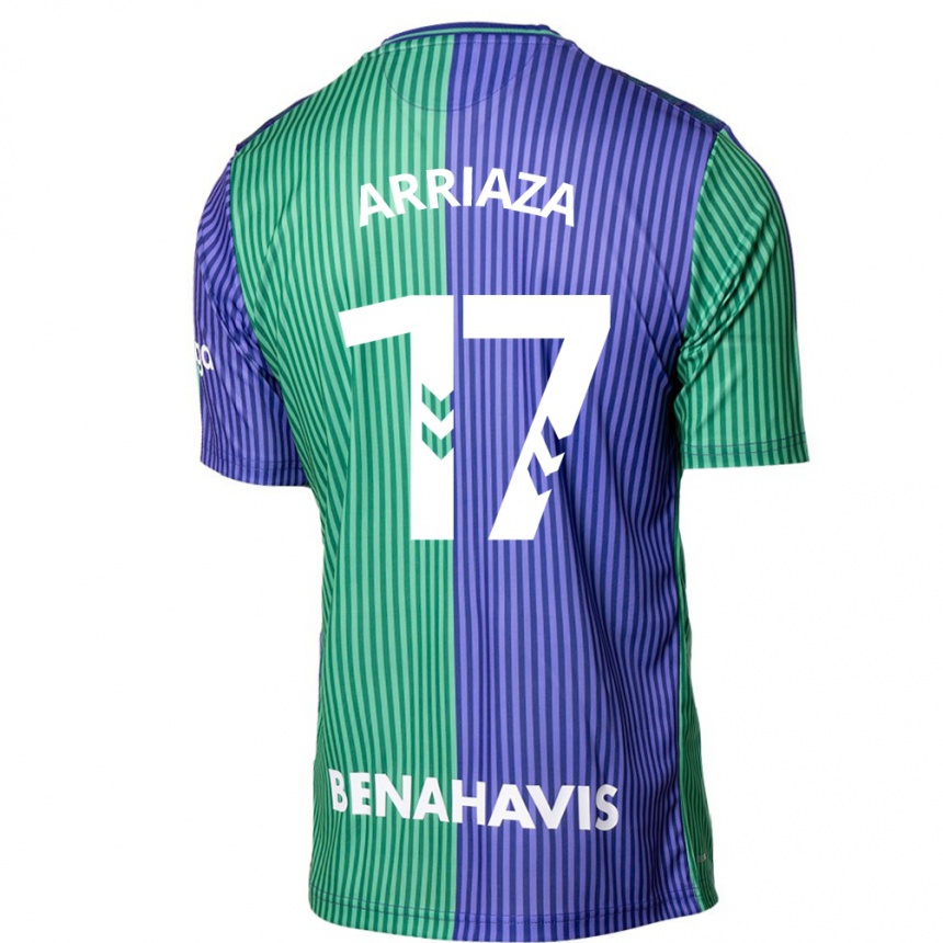 Kids Football Pablo Arriaza #17 Green Blue Away Jersey 2023/24 T-Shirt Canada