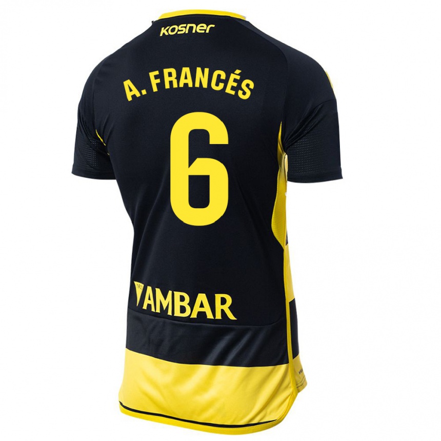 Kids Football Alejandro Francés #6 Black Yellow Away Jersey 2023/24 T-Shirt Canada