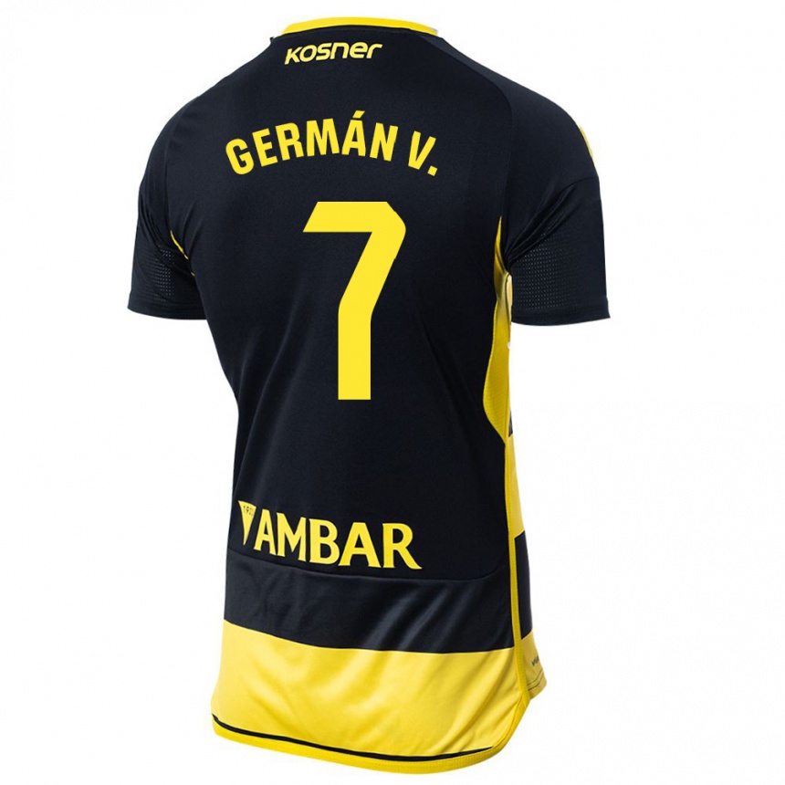 Enfant Football Maillot German Valera #7 Noir Jaune Tenues Extérieur 2023/24 Canada