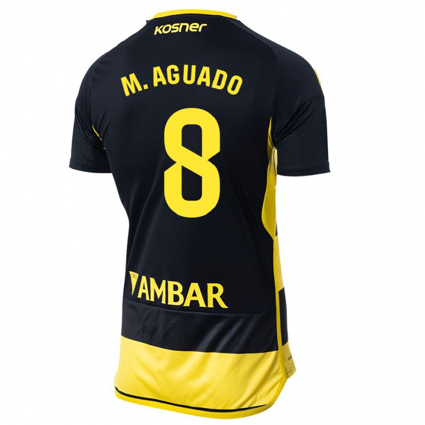 Kids Football Marc Aguado #8 Black Yellow Away Jersey 2023/24 T-Shirt Canada