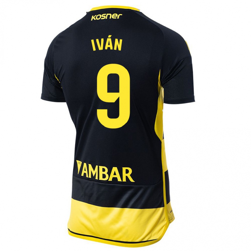 Kids Football Iván Azón #9 Black Yellow Away Jersey 2023/24 T-Shirt Canada