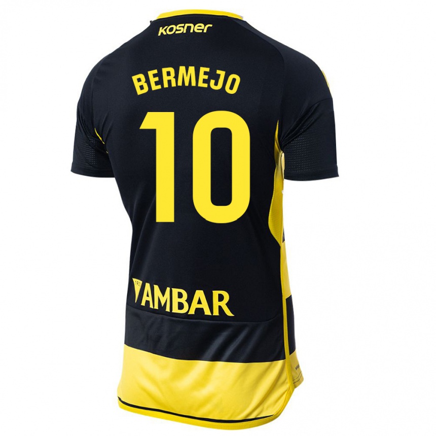 Kids Football Sergio Bermejo #10 Black Yellow Away Jersey 2023/24 T-Shirt Canada