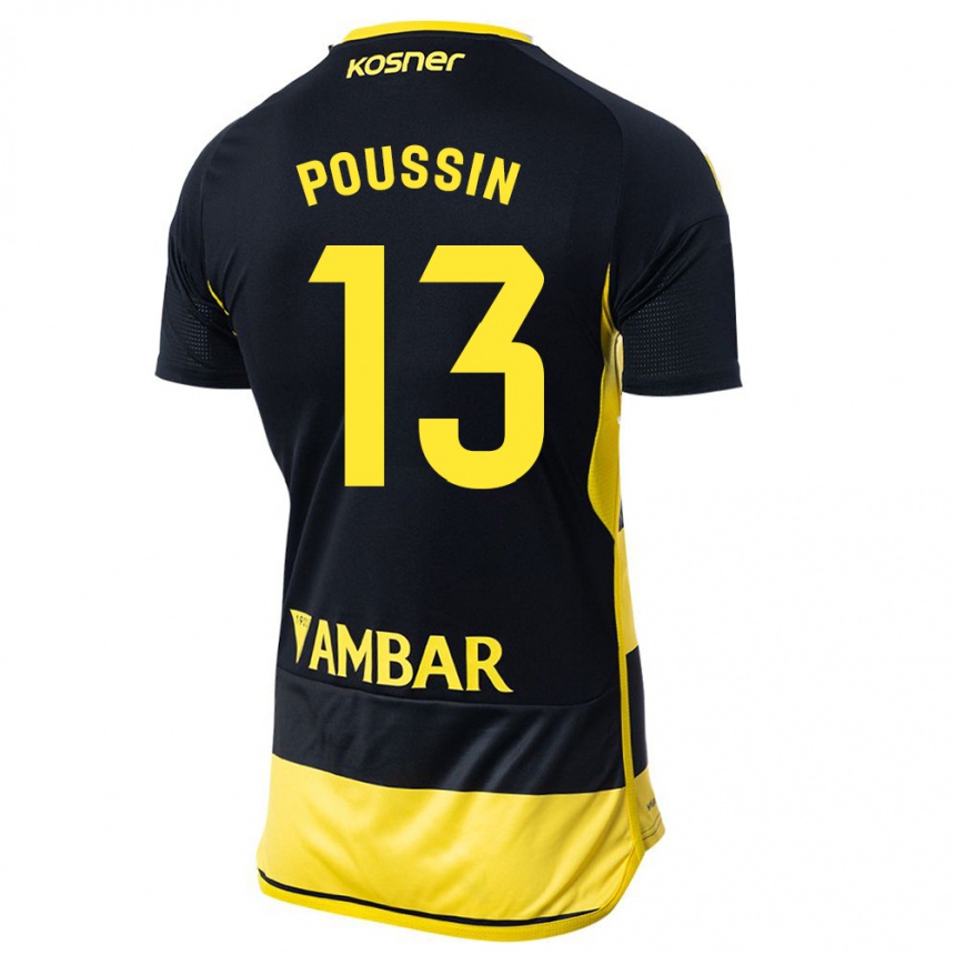 Kids Football Gaëtan Poussin #13 Black Yellow Away Jersey 2023/24 T-Shirt Canada