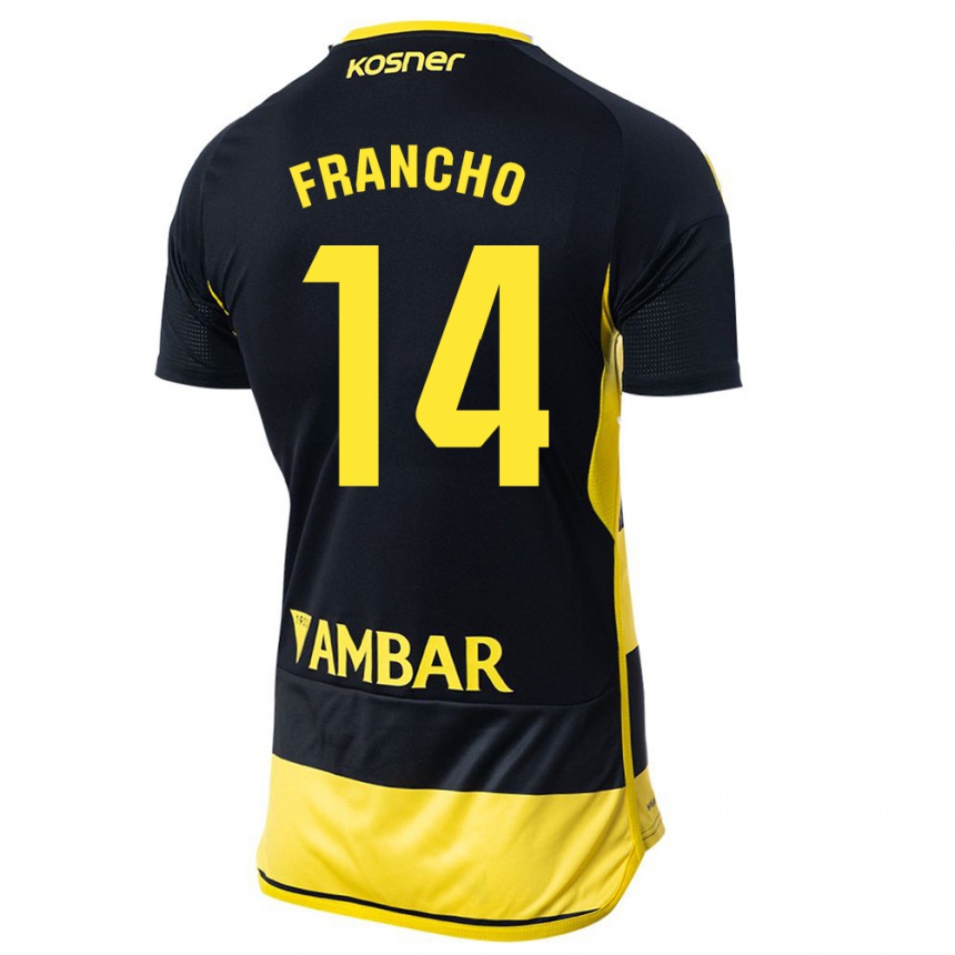 Kids Football Francho Serrano #14 Black Yellow Away Jersey 2023/24 T-Shirt Canada