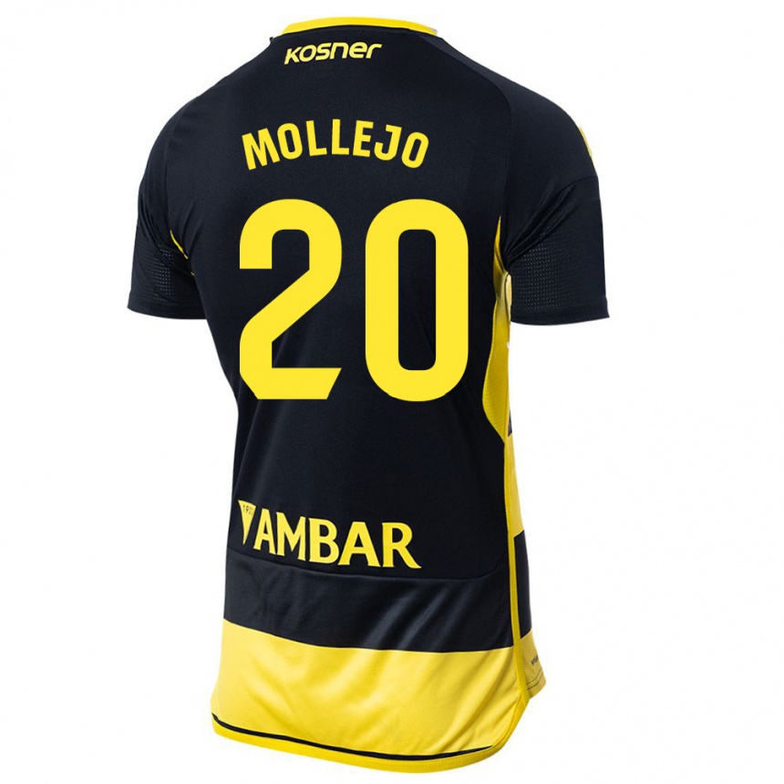 Kids Football Victor Mollejo #20 Black Yellow Away Jersey 2023/24 T-Shirt Canada