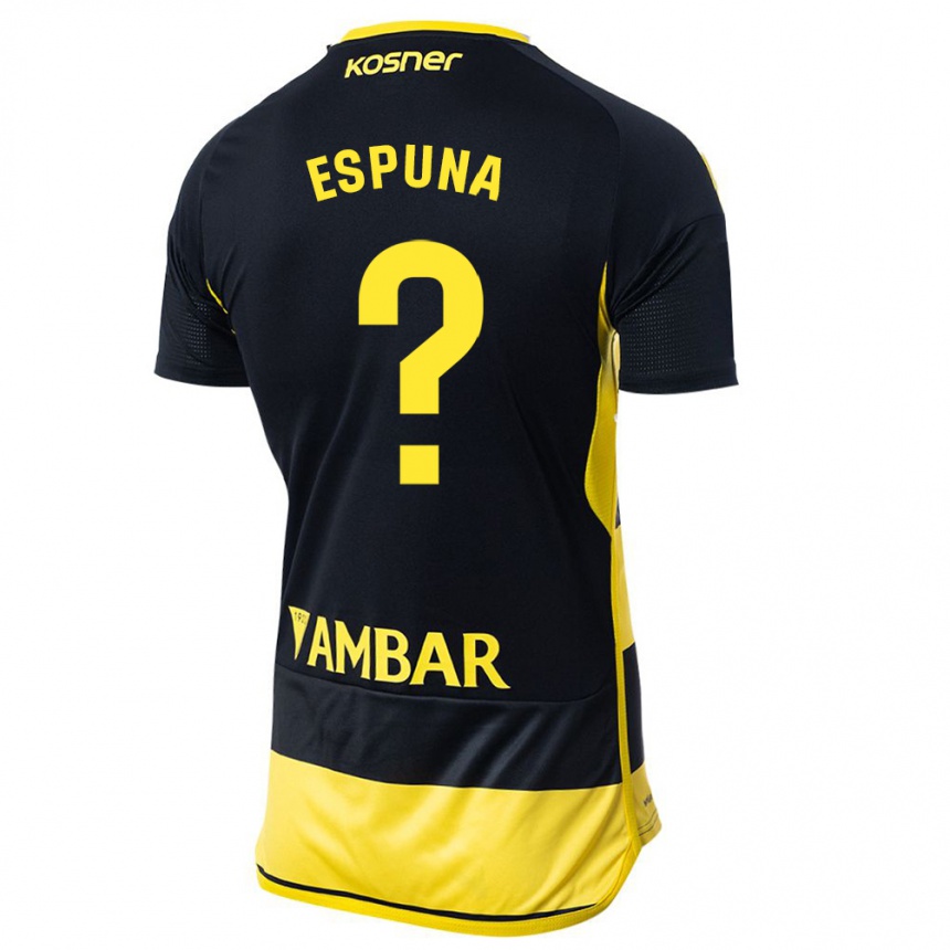 Kids Football Nico Espuña #0 Black Yellow Away Jersey 2023/24 T-Shirt Canada