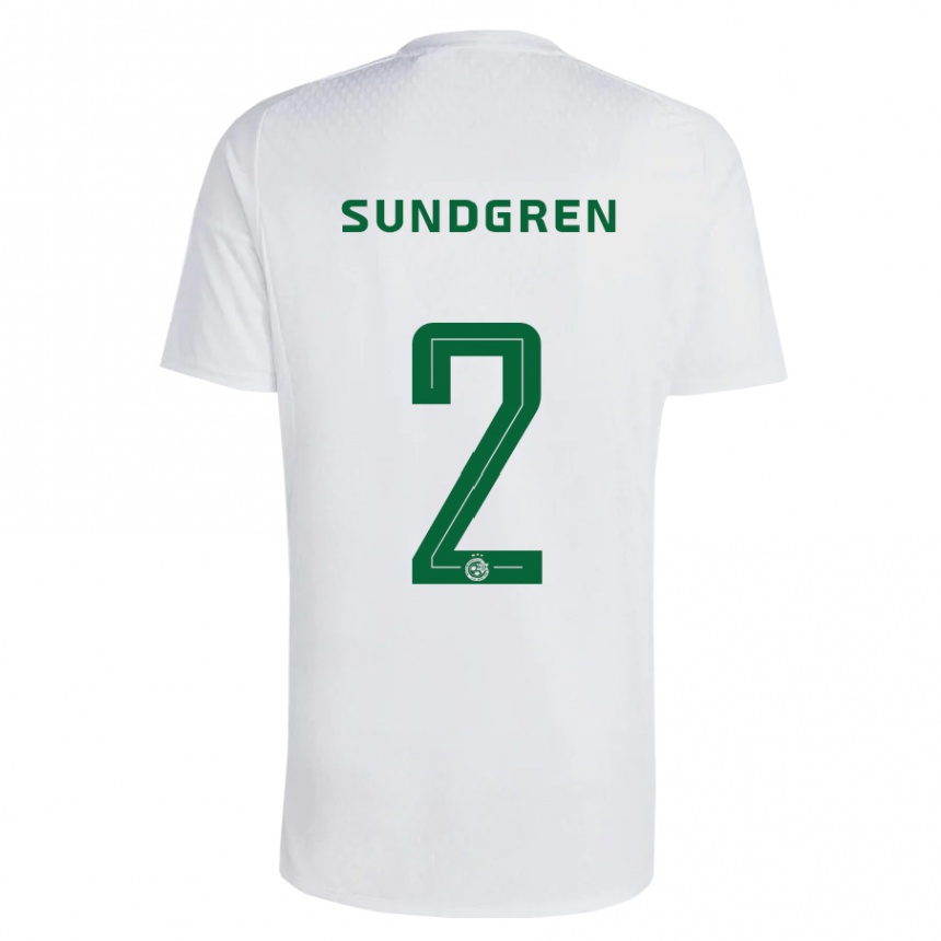 Kids Football Daniel Sundgren #2 Green Blue Away Jersey 2023/24 T-Shirt Canada