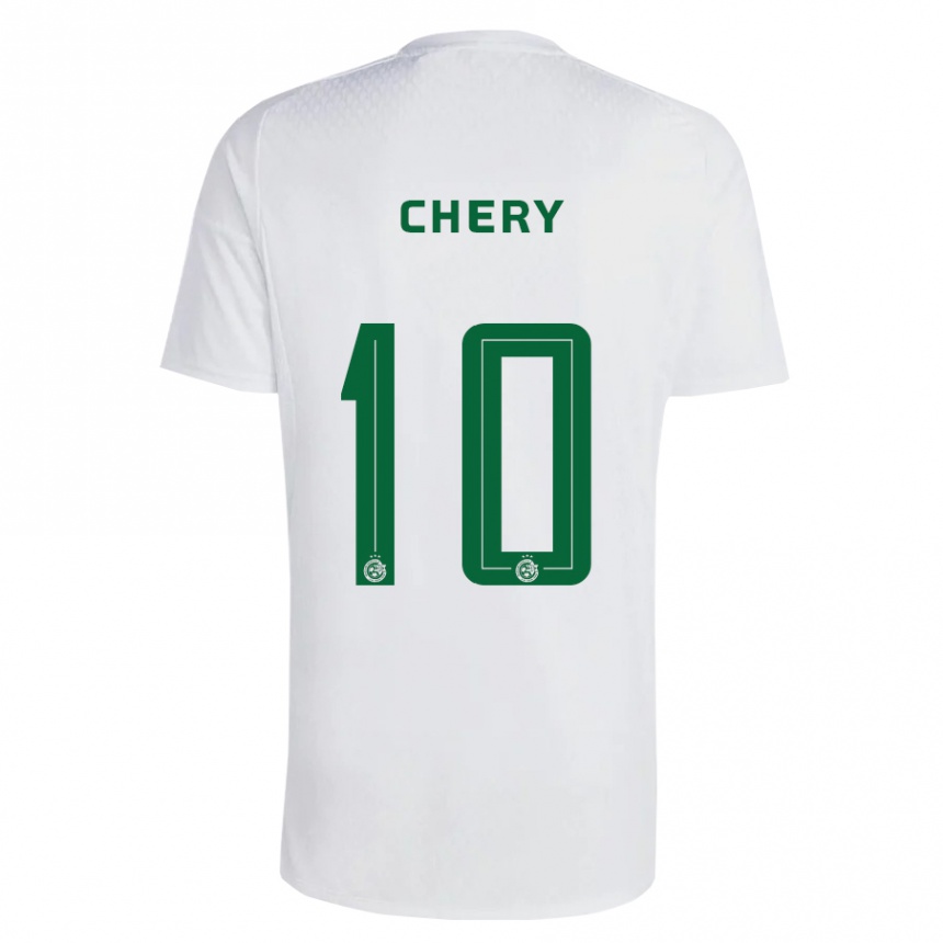 Kids Football Tjaronn Chery #10 Green Blue Away Jersey 2023/24 T-Shirt Canada