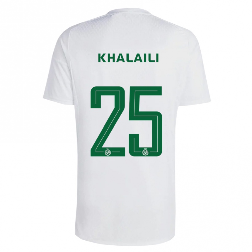 Kids Football Anan Khalaili #25 Green Blue Away Jersey 2023/24 T-Shirt Canada