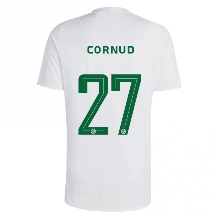 Kids Football Pierre Cornud #27 Green Blue Away Jersey 2023/24 T-Shirt Canada