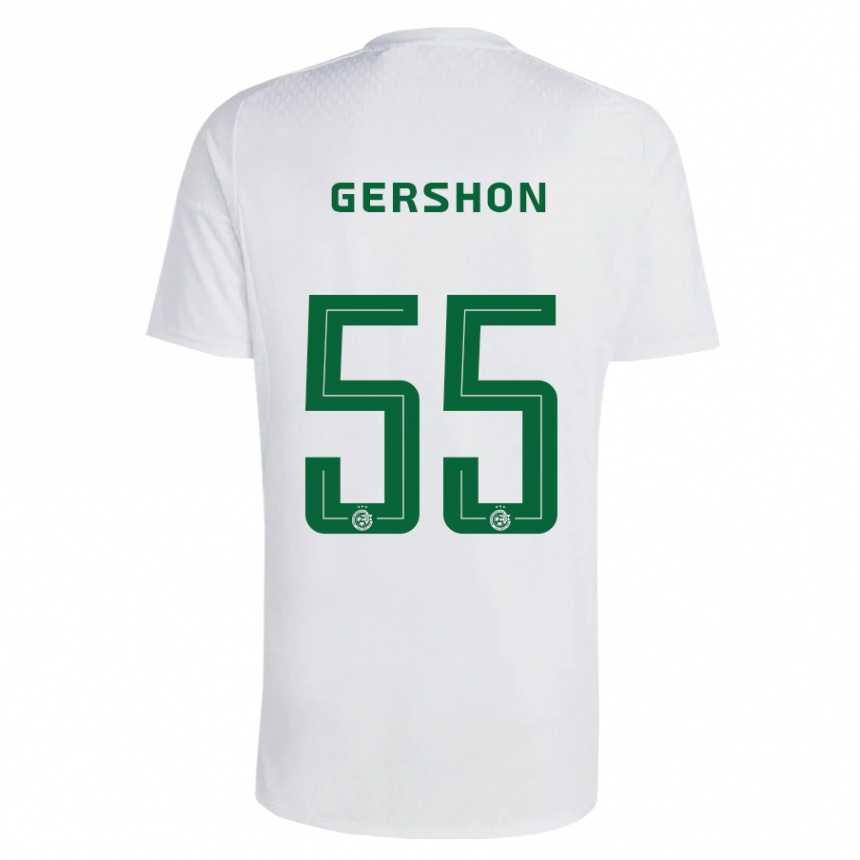 Kids Football Rami Gershon #55 Green Blue Away Jersey 2023/24 T-Shirt Canada