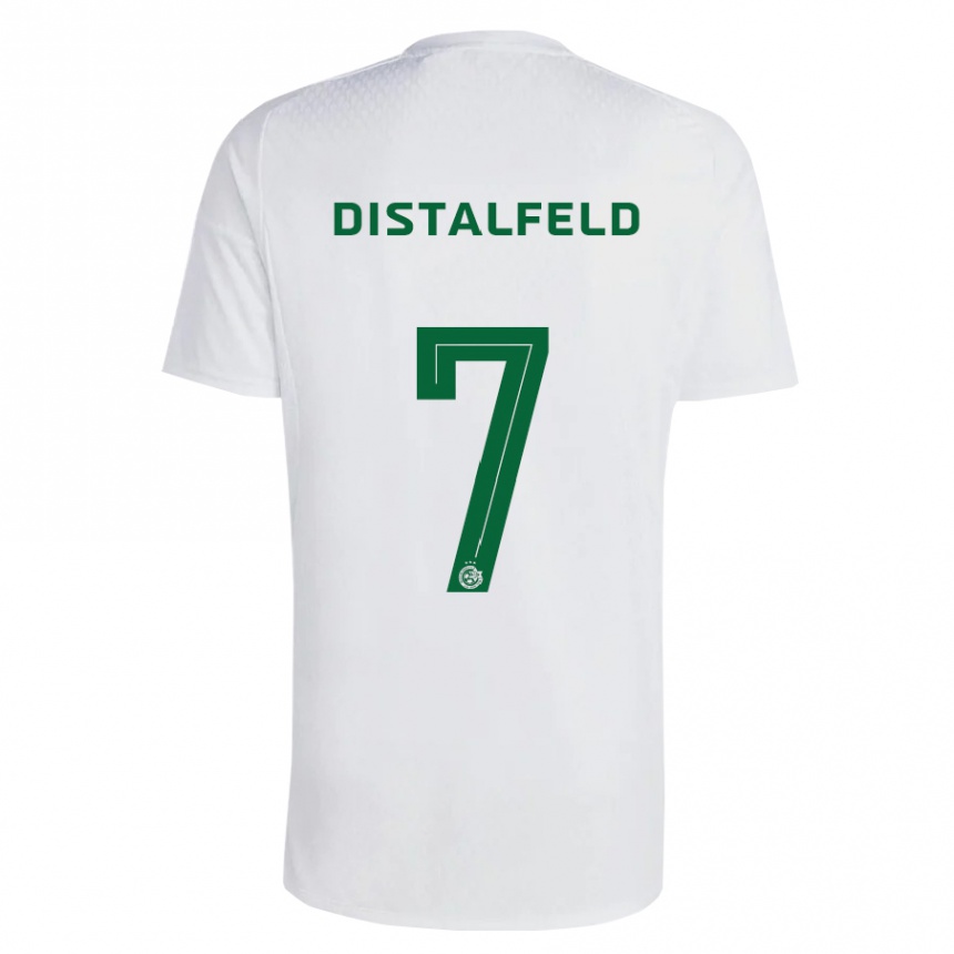 Kids Football Yanai Distalfeld #7 Green Blue Away Jersey 2023/24 T-Shirt Canada