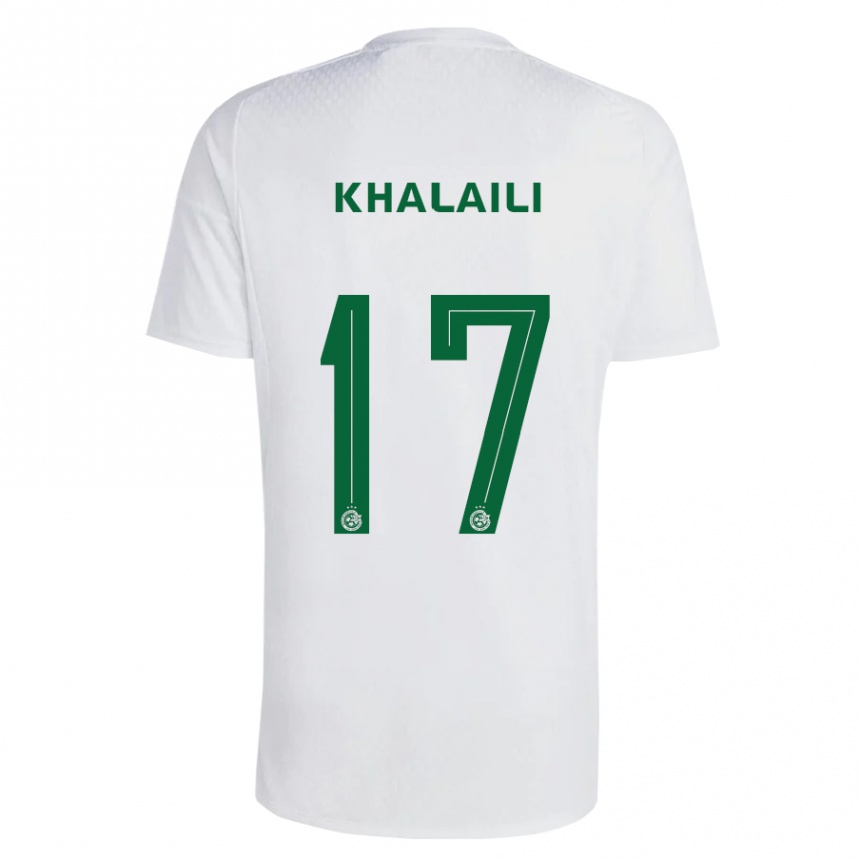 Kids Football Iyad Khalaili #17 Green Blue Away Jersey 2023/24 T-Shirt Canada