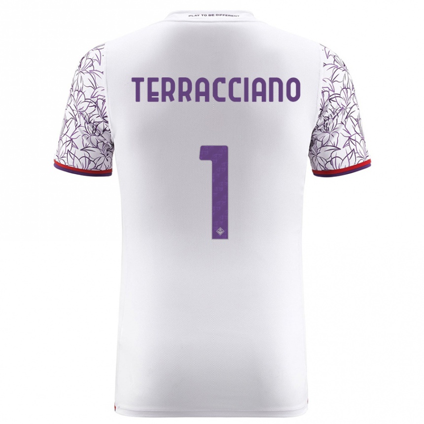 Enfant Football Maillot Pietro Terracciano #1 Blanc Tenues Extérieur 2023/24 Canada