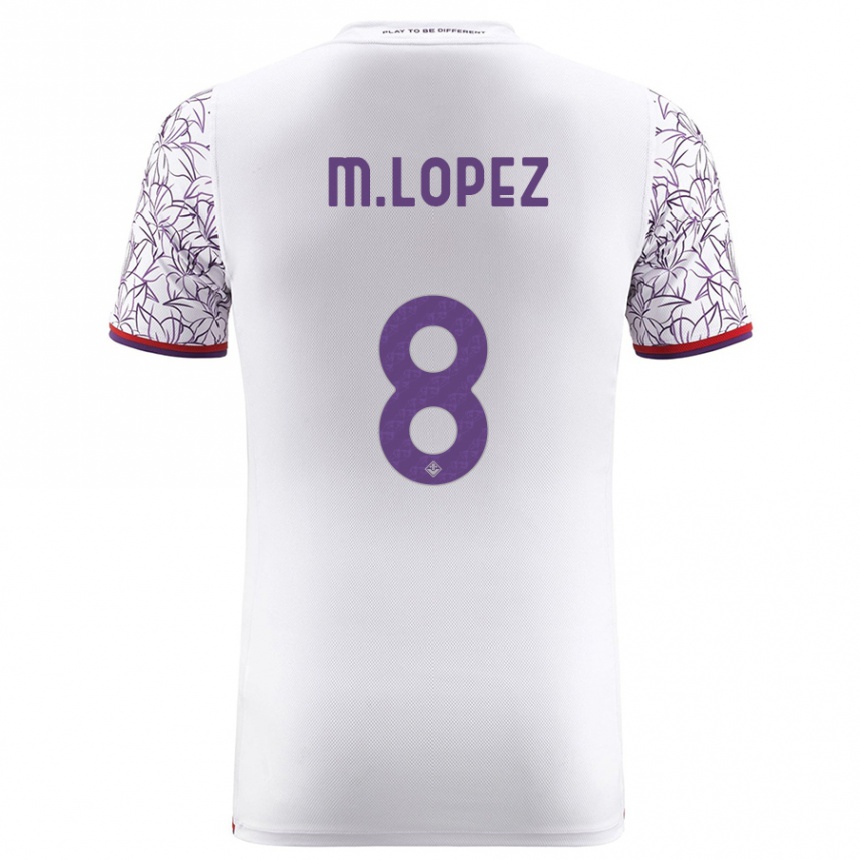 Enfant Football Maillot Maxime López #8 Blanc Tenues Extérieur 2023/24 Canada