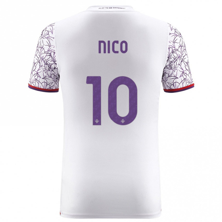 Kids Football Nicolás González #10 White Away Jersey 2023/24 T-Shirt Canada