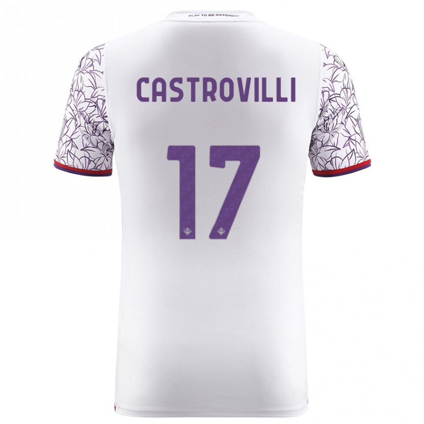 Kids Football Gaetano Castrovilli #17 White Away Jersey 2023/24 T-Shirt Canada