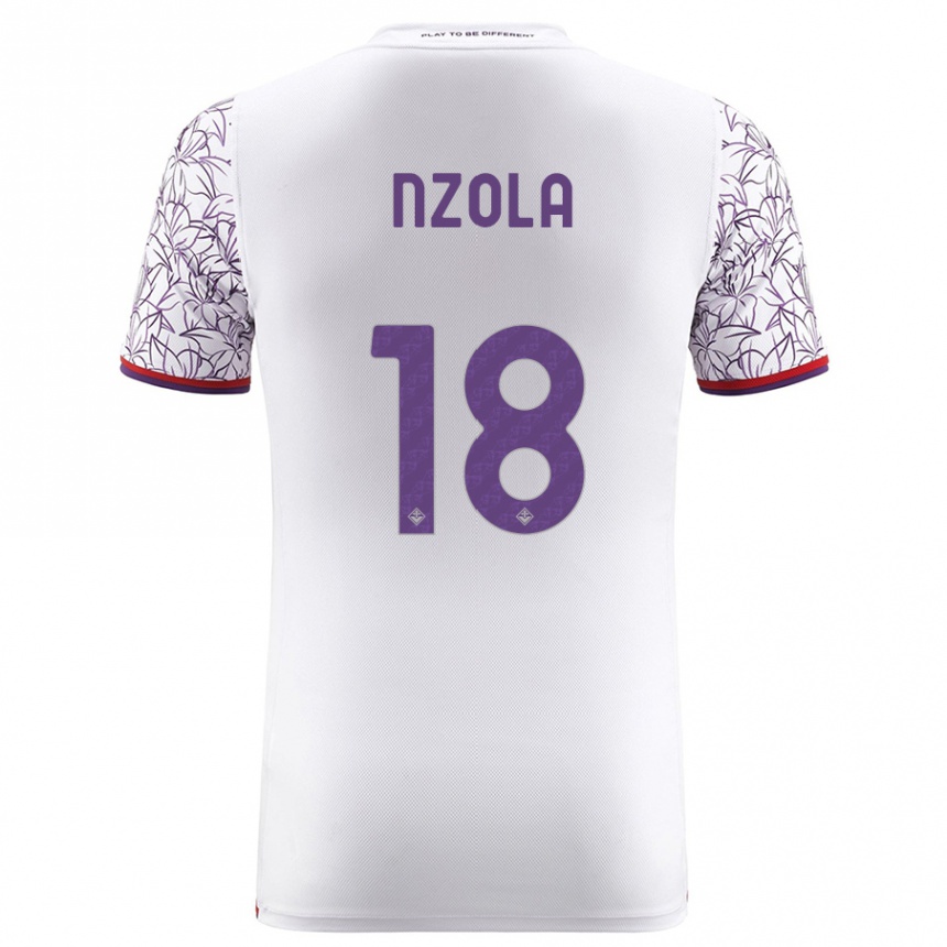 Kids Football M'bala Nzola #18 White Away Jersey 2023/24 T-Shirt Canada