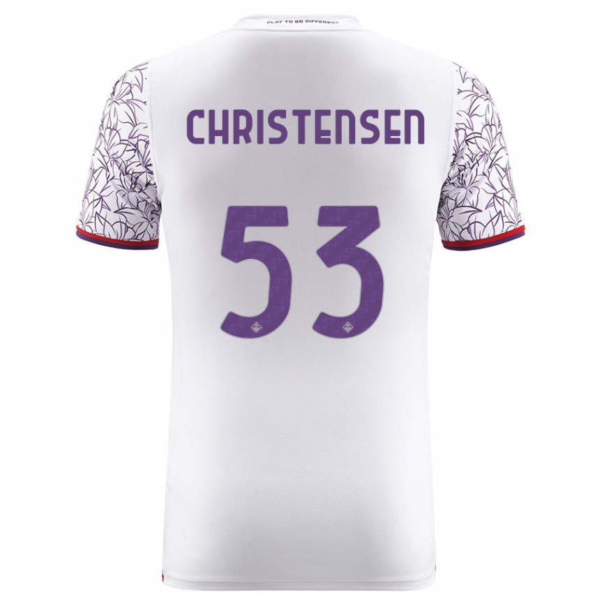 Kids Football Oliver Christensen #53 White Away Jersey 2023/24 T-Shirt Canada