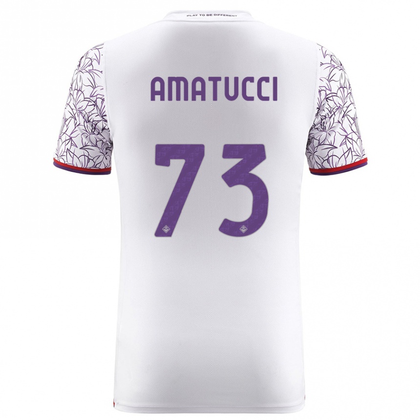 Kids Football Lorenzo Amatucci #73 White Away Jersey 2023/24 T-Shirt Canada