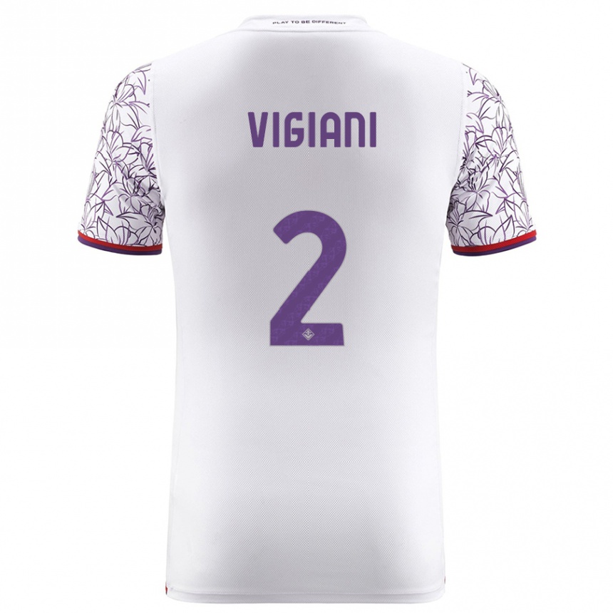 Enfant Football Maillot Lorenzo Vigiani #2 Blanc Tenues Extérieur 2023/24 Canada