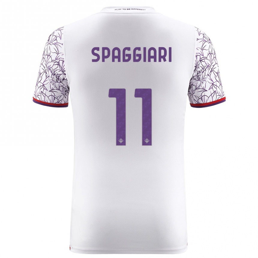 Kids Football Riccardo Spaggiari #11 White Away Jersey 2023/24 T-Shirt Canada