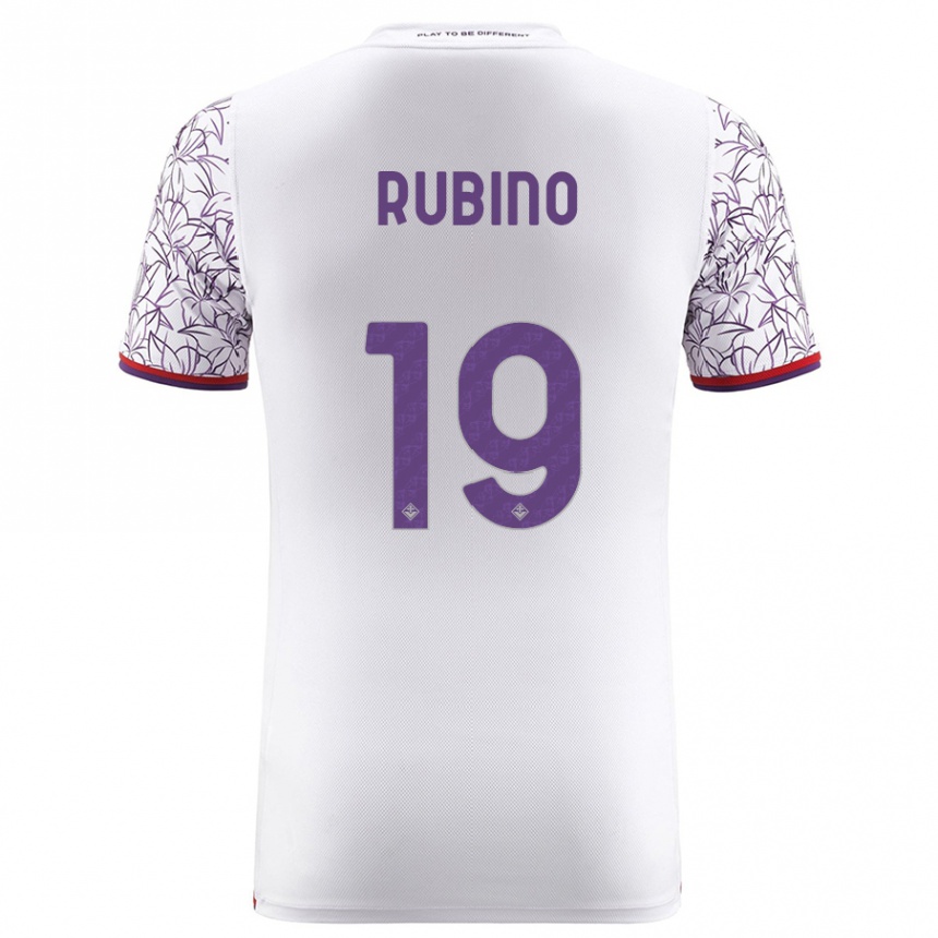 Kids Football Tommaso Rubino #19 White Away Jersey 2023/24 T-Shirt Canada