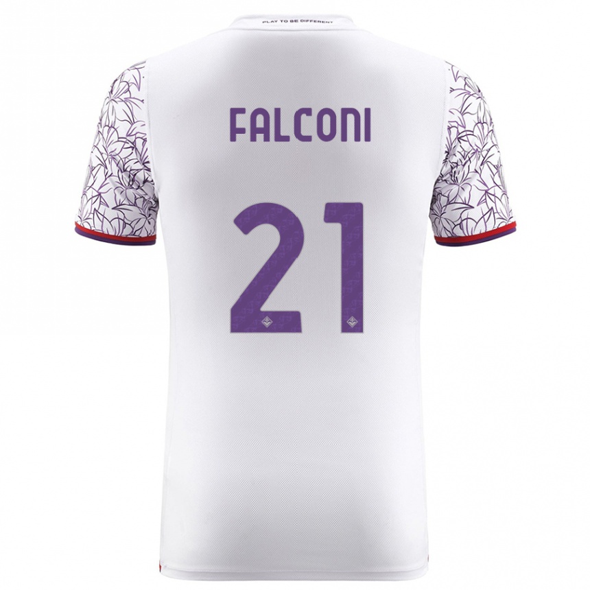 Kids Football Niccolò Falconi #21 White Away Jersey 2023/24 T-Shirt Canada