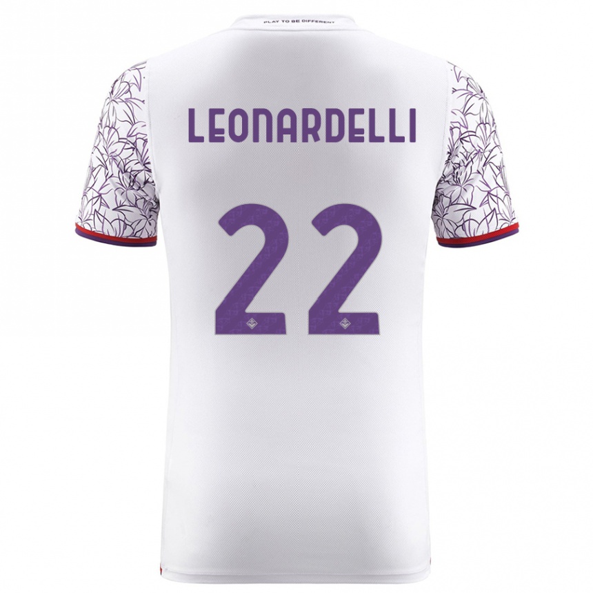 Kids Football Pietro Leonardelli #22 White Away Jersey 2023/24 T-Shirt Canada