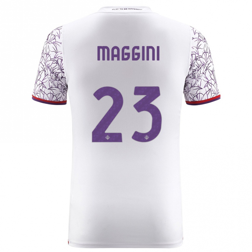 Kids Football Filippo Maggini #23 White Away Jersey 2023/24 T-Shirt Canada