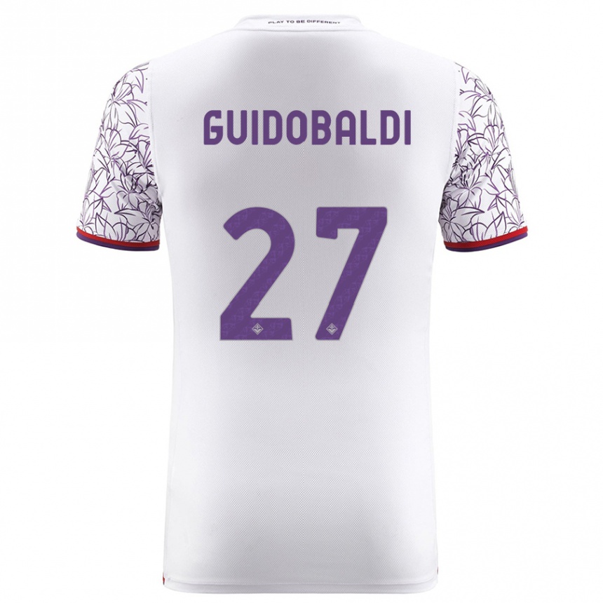 Kids Football Filippo Guidobaldi #27 White Away Jersey 2023/24 T-Shirt Canada