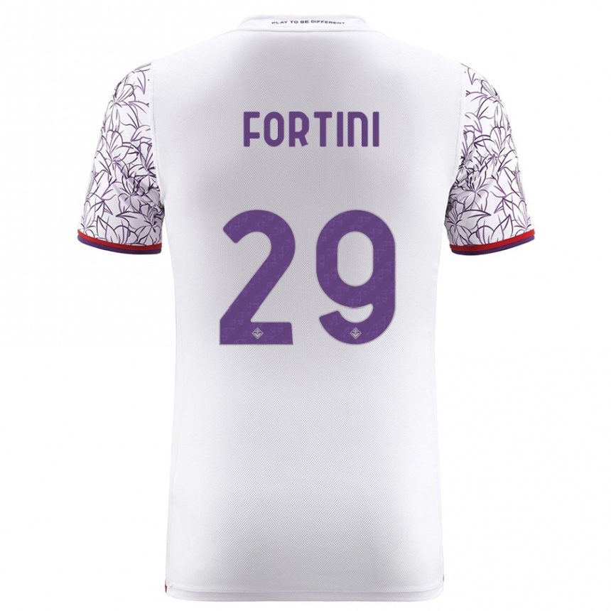 Kids Football Niccolò Fortini #29 White Away Jersey 2023/24 T-Shirt Canada