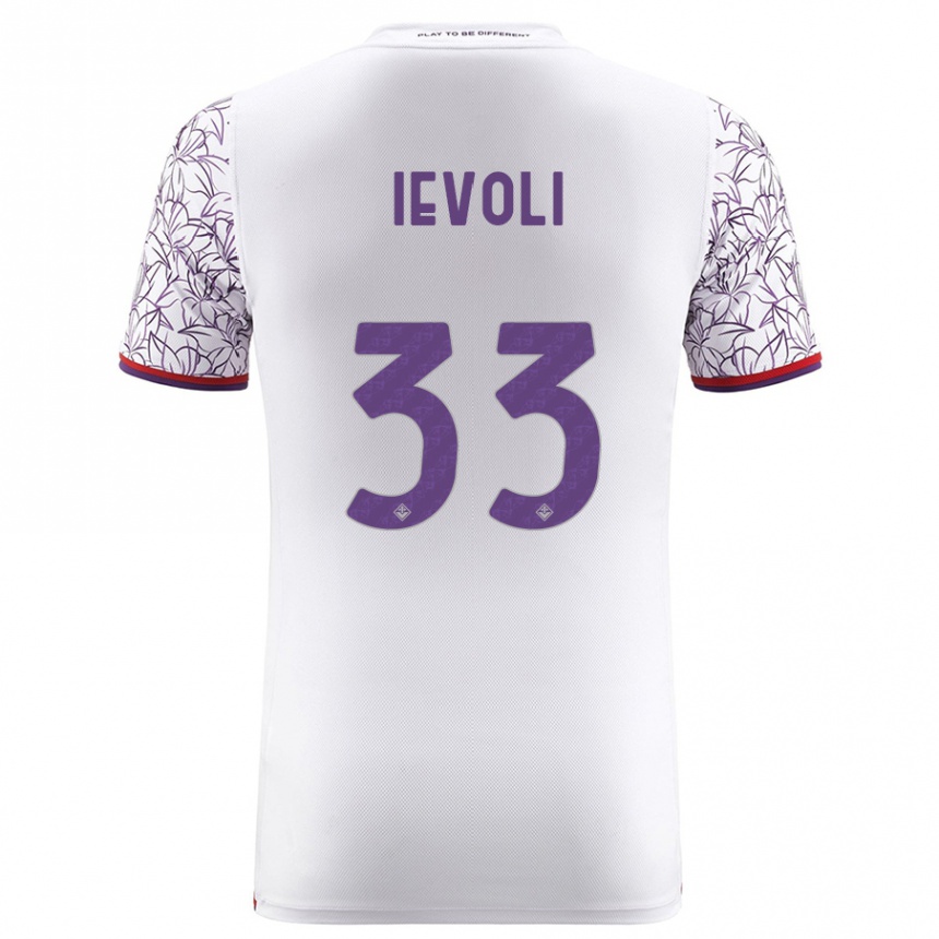 Kids Football Mattia Ievoli #33 White Away Jersey 2023/24 T-Shirt Canada