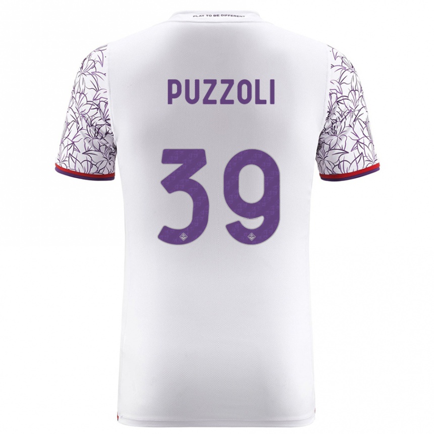 Kids Football Giorgio Puzzoli #39 White Away Jersey 2023/24 T-Shirt Canada